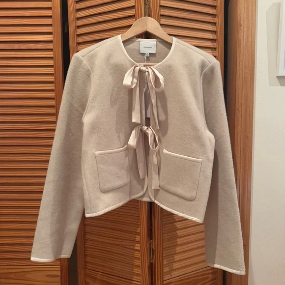 Reformation Daisy Wool Jacket - Cream - Picture 4 of 11